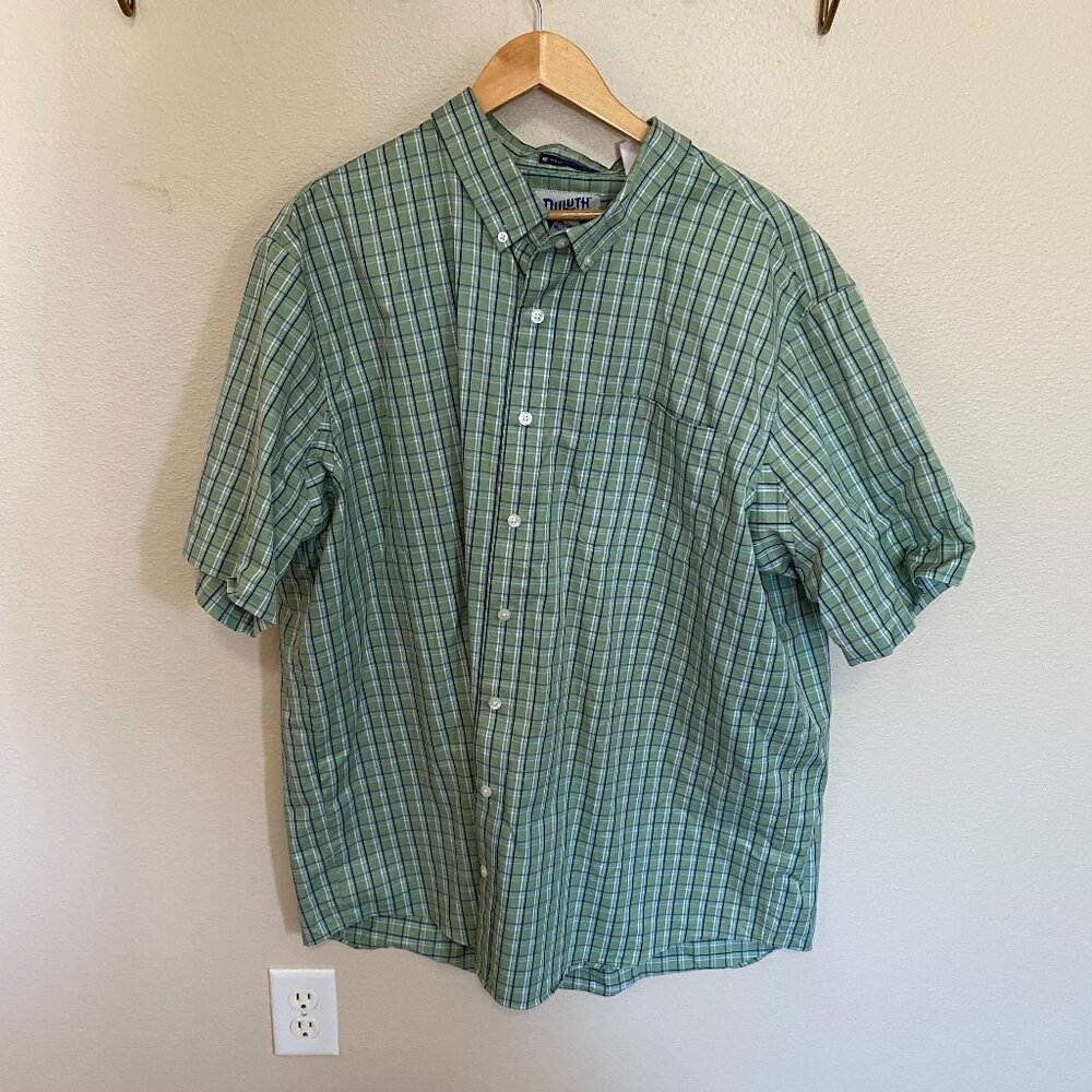 Duluth Trading Co Men’s 2XL Tall Green Magnet Front Free Swingin’ Flannel Shirt